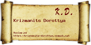 Krizmanits Dorottya névjegykártya